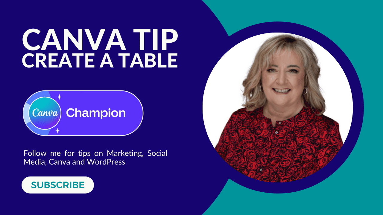 Canva Tables - Canva Tips with The Marketing Shop