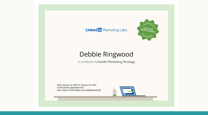 Linkedin Certified Marketing Insiders - Linkedin Marketing Strategy - Debbie Ringwood The Marketing Shop